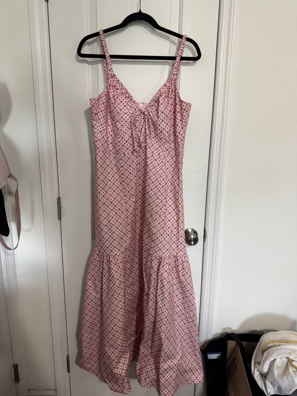 Hill House x Bridgerton The Lillie Dress (XL) Pink Printed Tie-Front Maxi Dress